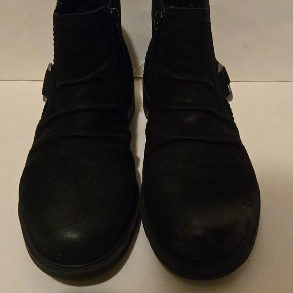 Clarks Collection Leather Ankle Boot Hearth Fay Black, Sz 8 - Picture 9 of 10